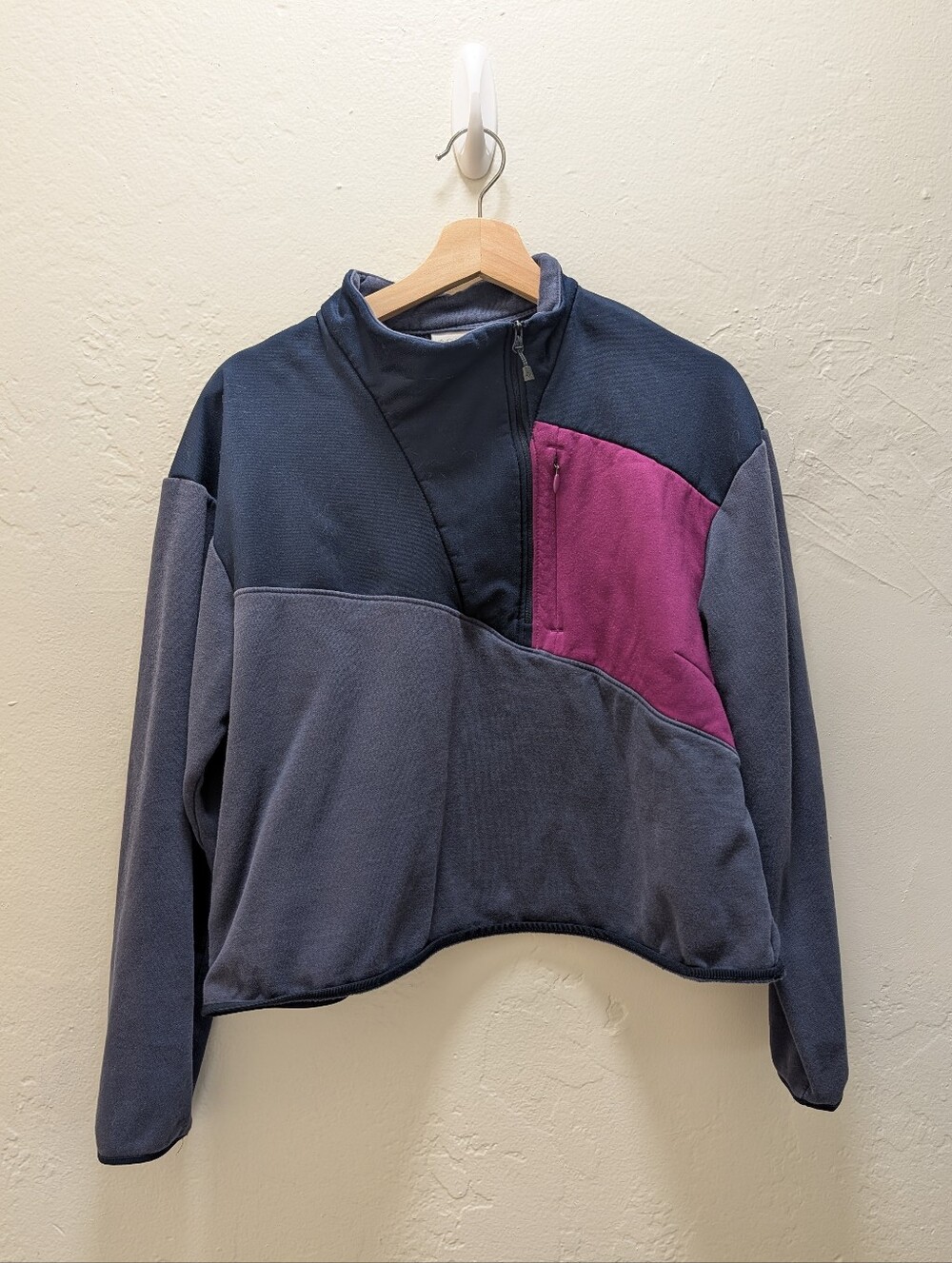 Columbia Colorblock Pullover Sweater - Navy & Magenta